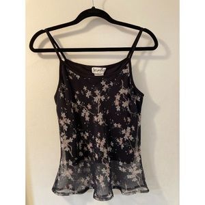 Y2K floral flounce cami